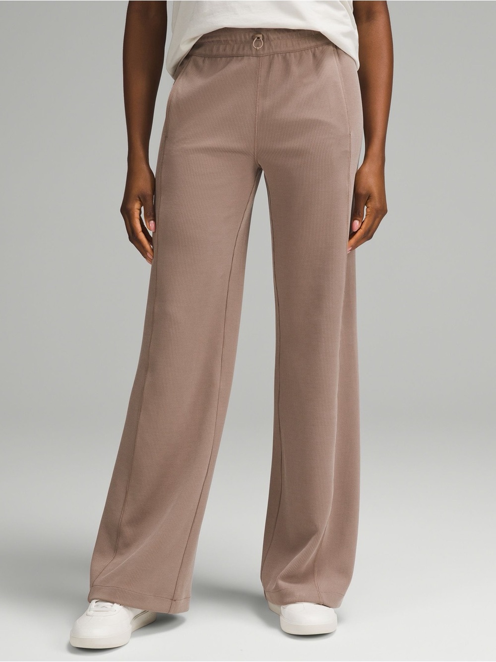 Lululemon Size 8 Ribbed Softstreme Mid-Rise Pants 32 - Light Vapor Excellent
